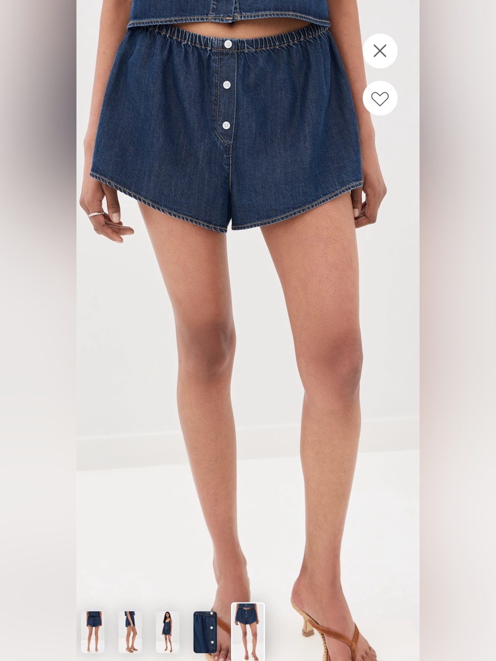 Good American Denim Boxer Shorts Blue Medium